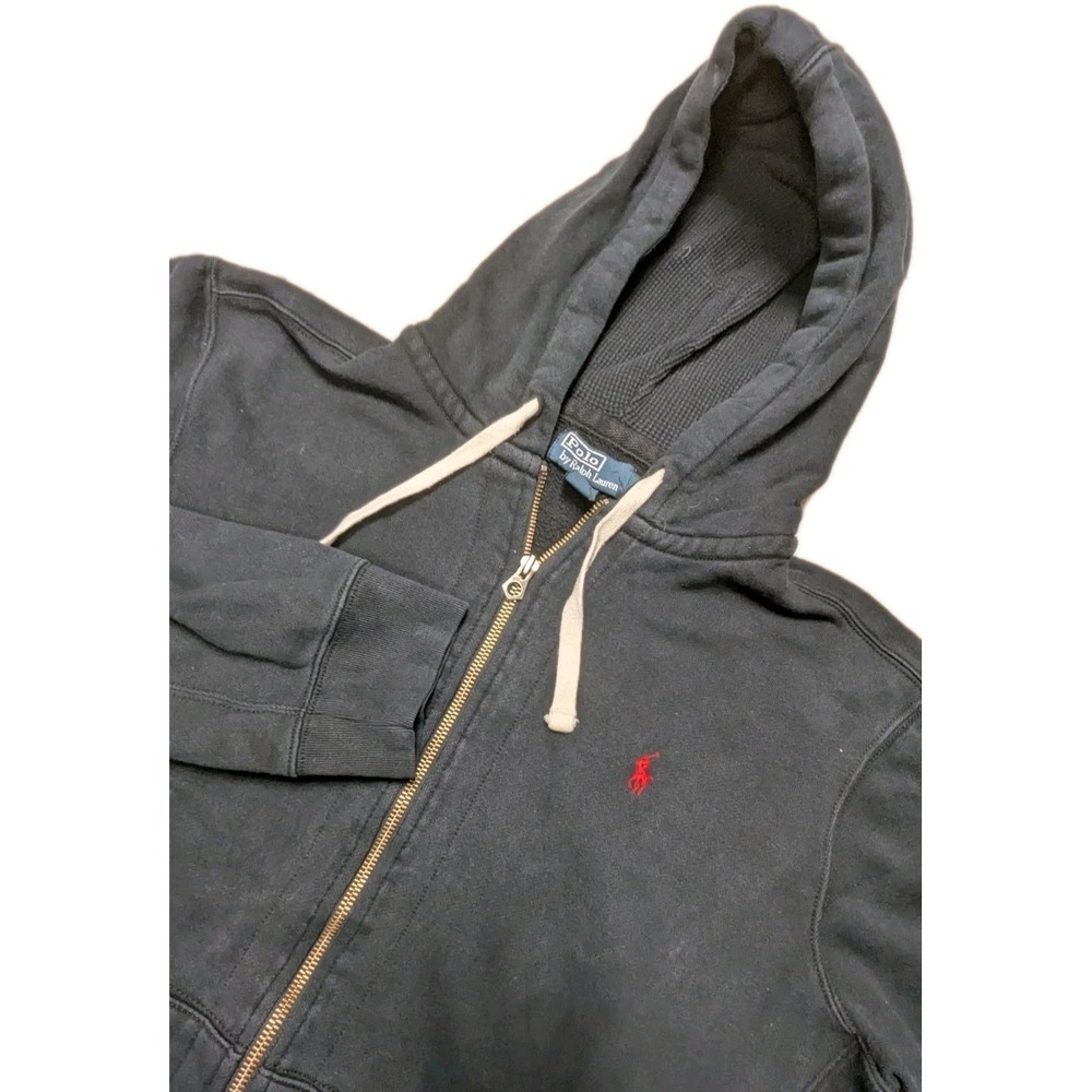 Vintage Polo Ralph Lauren Full Zip Hoodie Black Men's XXL